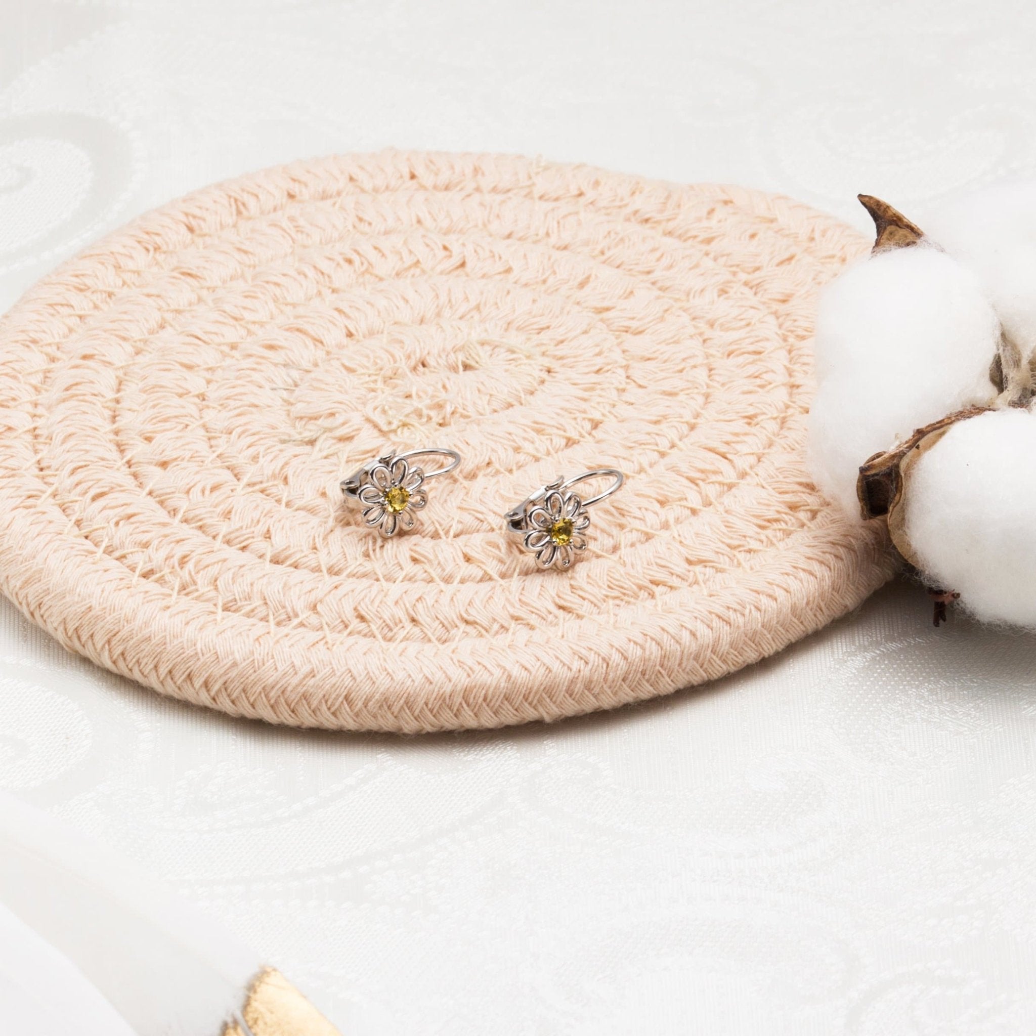 Daisy Crystal Drop Earrings Created with Zircondia® Crystals