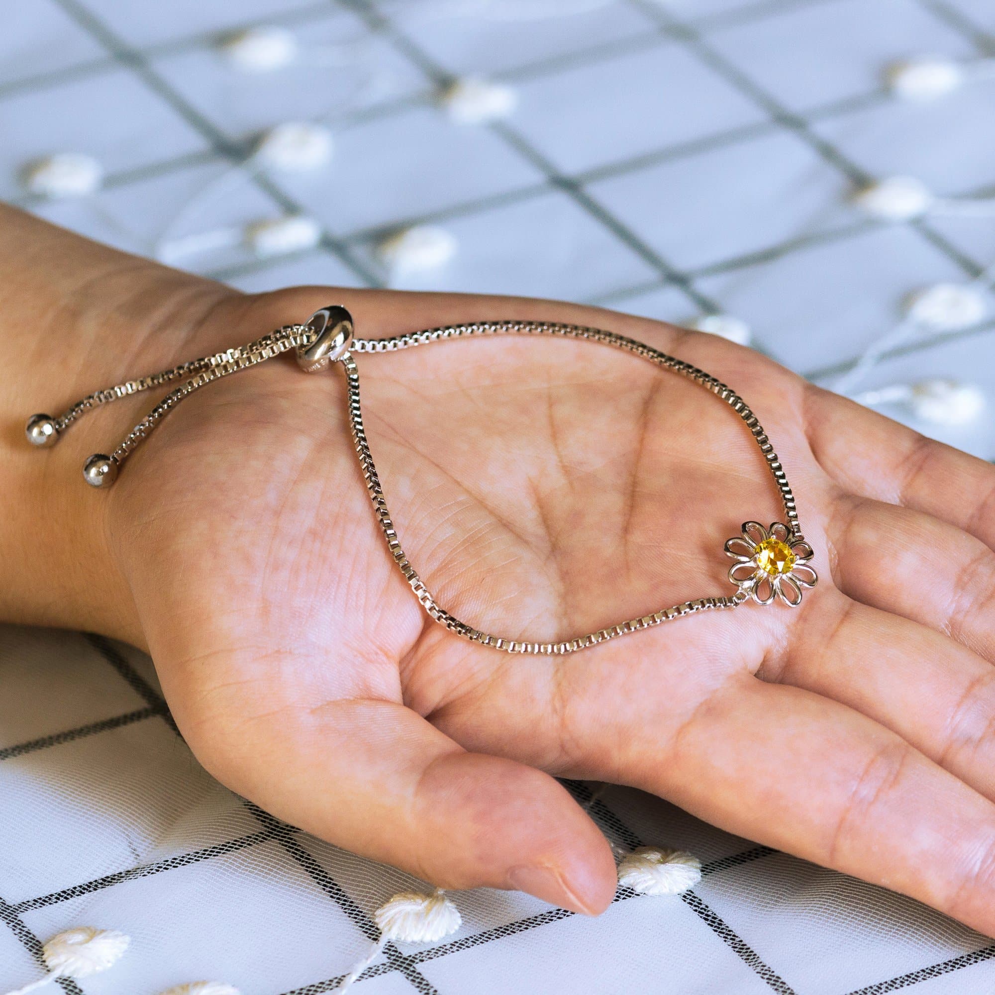 Daisy Crystal Friendship Bracelet Created with Zircondia® Crystals