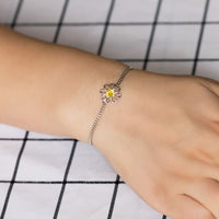 Daisy Crystal Friendship Bracelet Created with Zircondia® Crystals