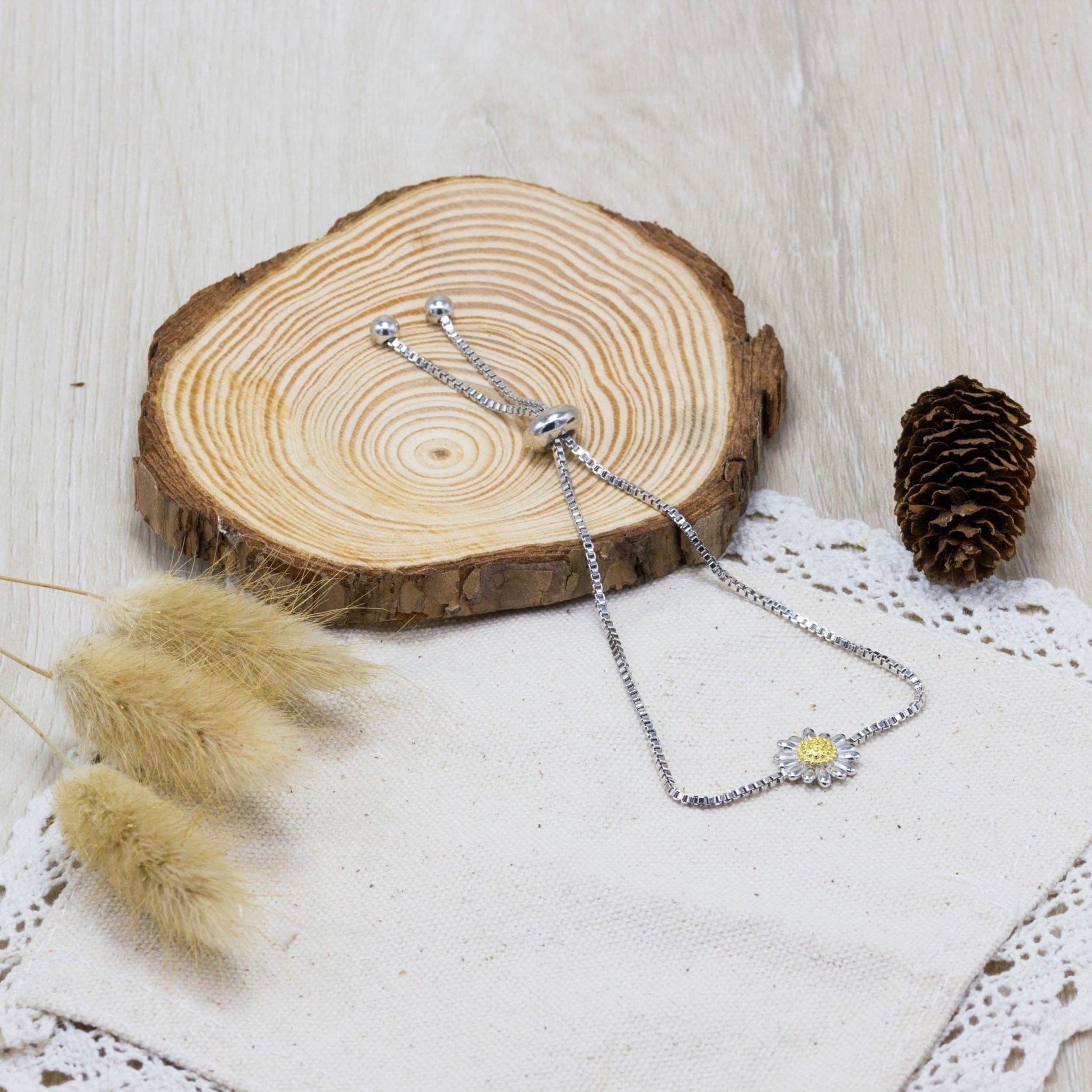 Daisy Friendship Bracelet Created with Zircondia® Crystals