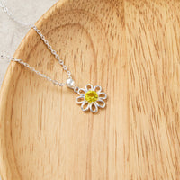 Daisy Necklace Created with Zircondia® Crystals