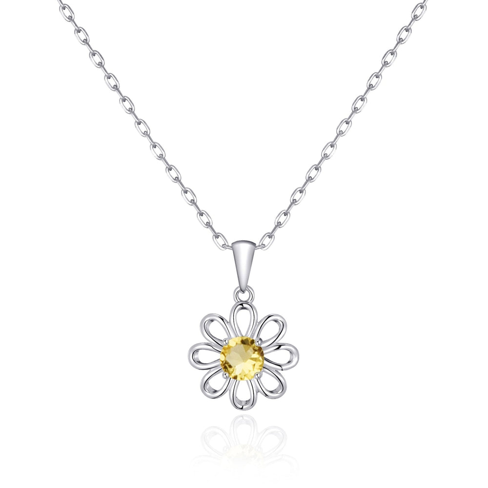 Daisy Necklace Created with Zircondia® Crystals