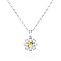 Daisy Necklace Created with Zircondia® Crystals