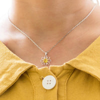 Daisy Necklace Created with Zircondia® Crystals