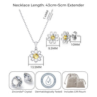 Daisy Set Created with Zircondia® Crystals