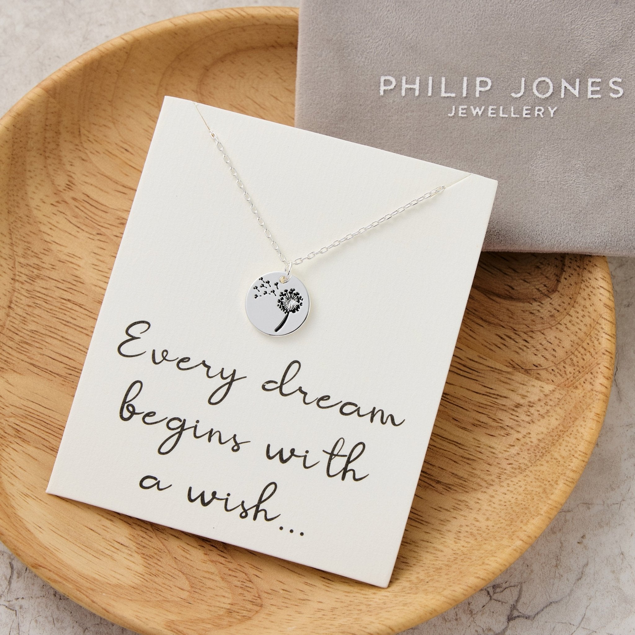 Dandelion Necklace with Quote Card