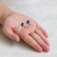 Dark Blue Crystal Drop Earrings Created with Zircondia® Crystals