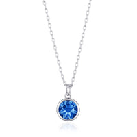 Dark Blue Crystal Necklace Created with Zircondia® Crystals
