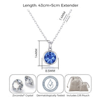 Dark Blue Crystal Necklace Created with Zircondia® Crystals