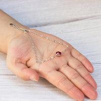 Dark Red Crystal Anklet Created with Zircondia® Crystals