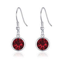 Dark Red Crystal Drop Earrings Created with Zircondia® Crystals