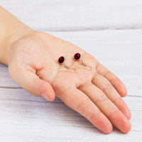 Dark Red Crystal Drop Earrings Created with Zircondia® Crystals