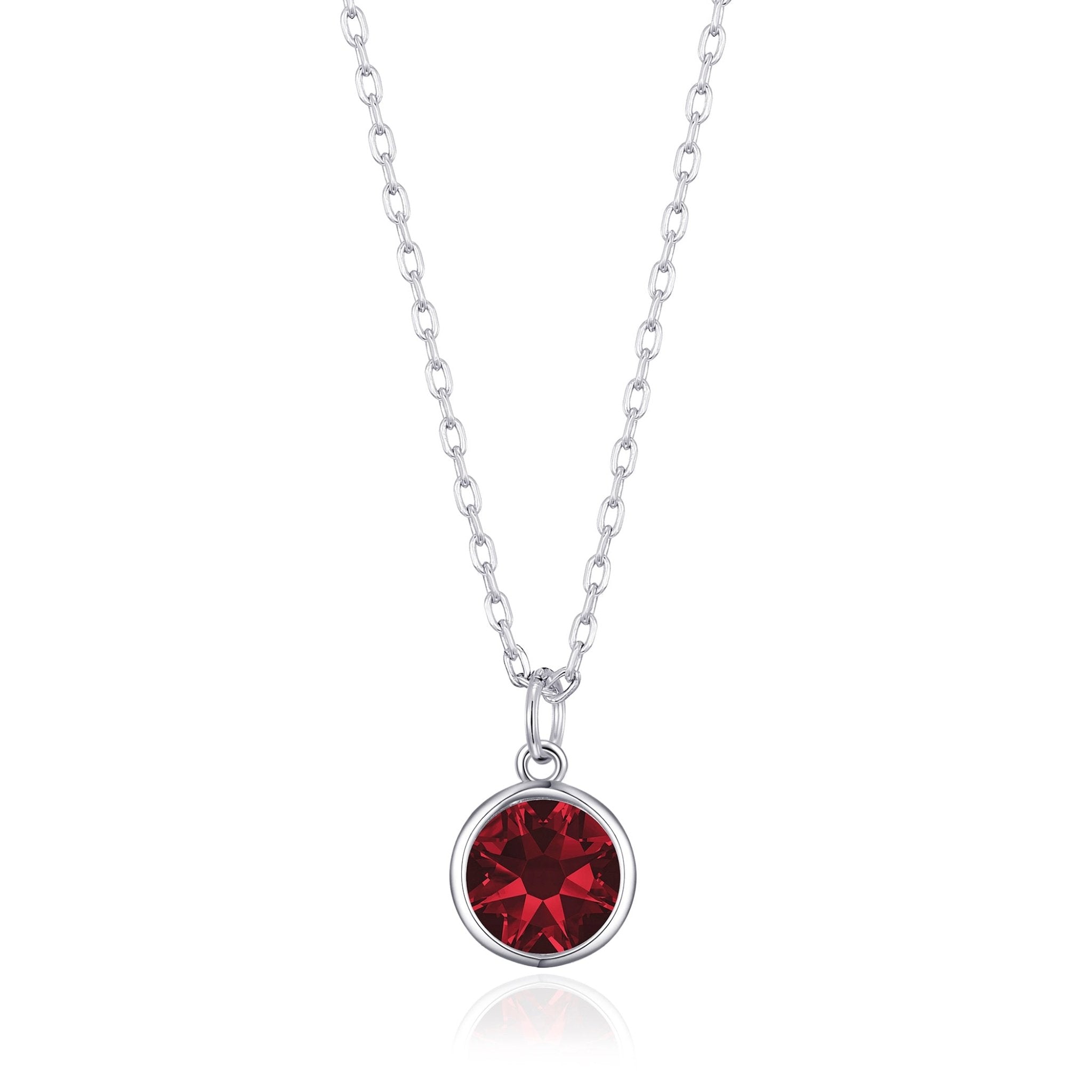 Dark Red Crystal Necklace Created with Zircondia® Crystals