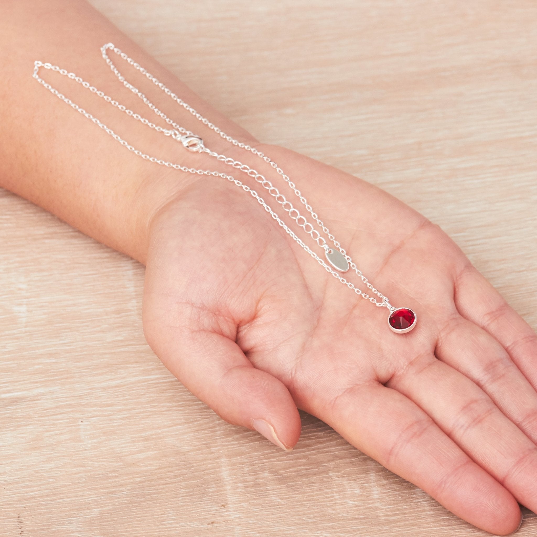 Dark Red Crystal Necklace Created with Zircondia® Crystals