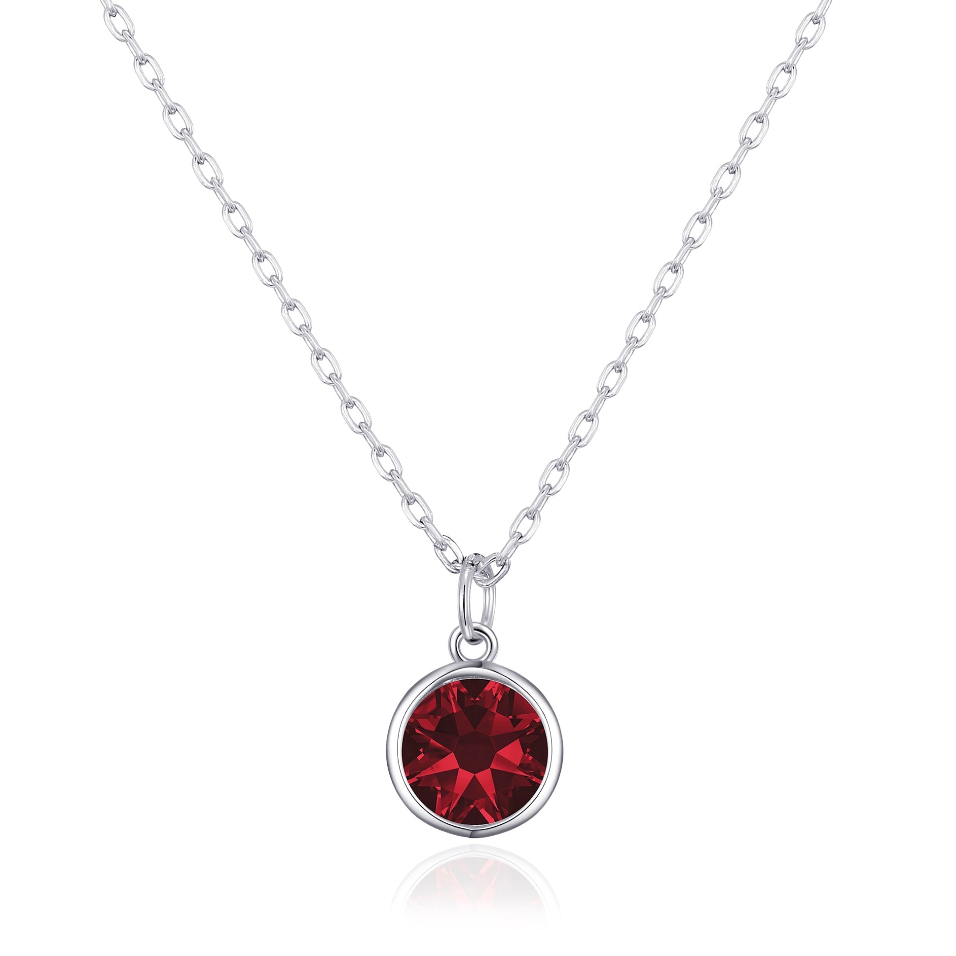 Dark Red Crystal Necklace Created with Zircondia® Crystals
