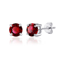 Dark Red Stud Earrings Created with Zircondia® Crystals