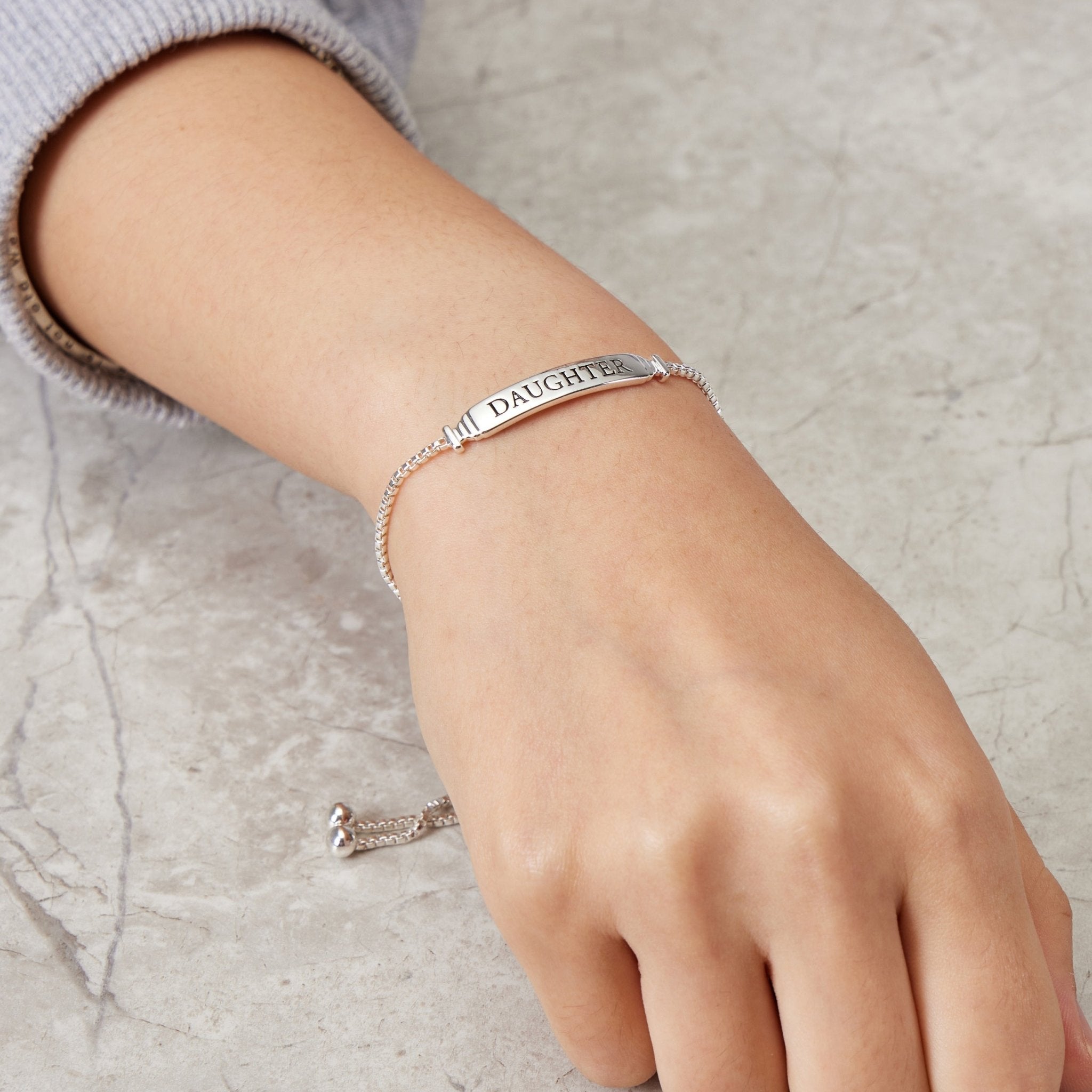 Daughter ID Friendship Bracelet Created with Zircondia® Crystals