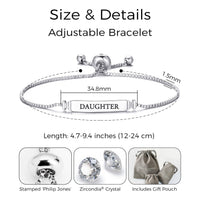 Daughter ID Friendship Bracelet Created with Zircondia® Crystals