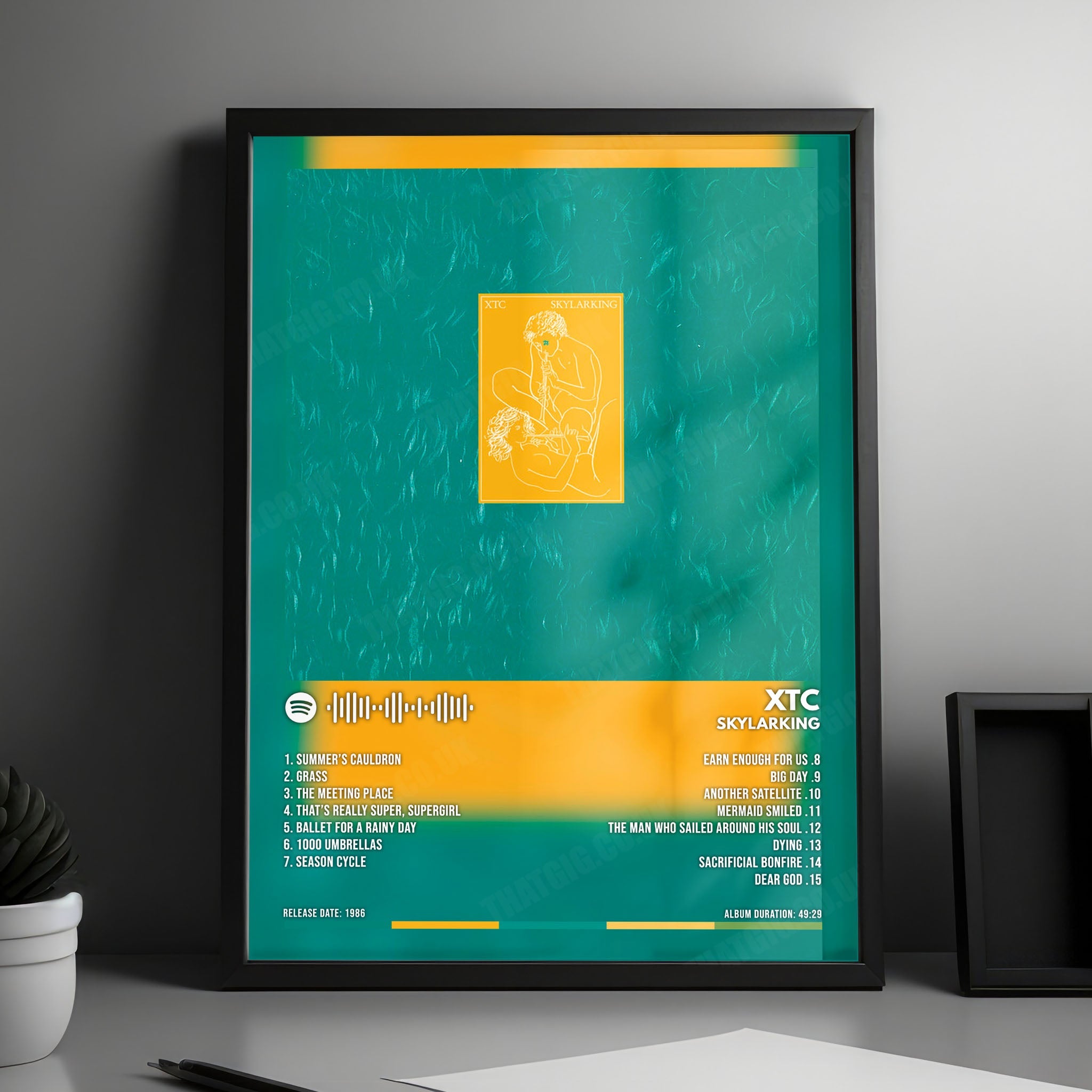 XTC "Skylarking" Album Cover Poster - with Complete Tracklist