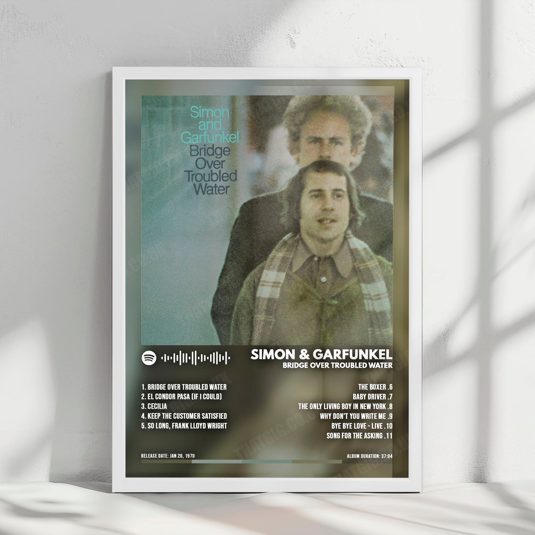 Simon & Garfunkel "Bridge Over Troubled Water  " Album Cover Poster - with Complete Tracklist