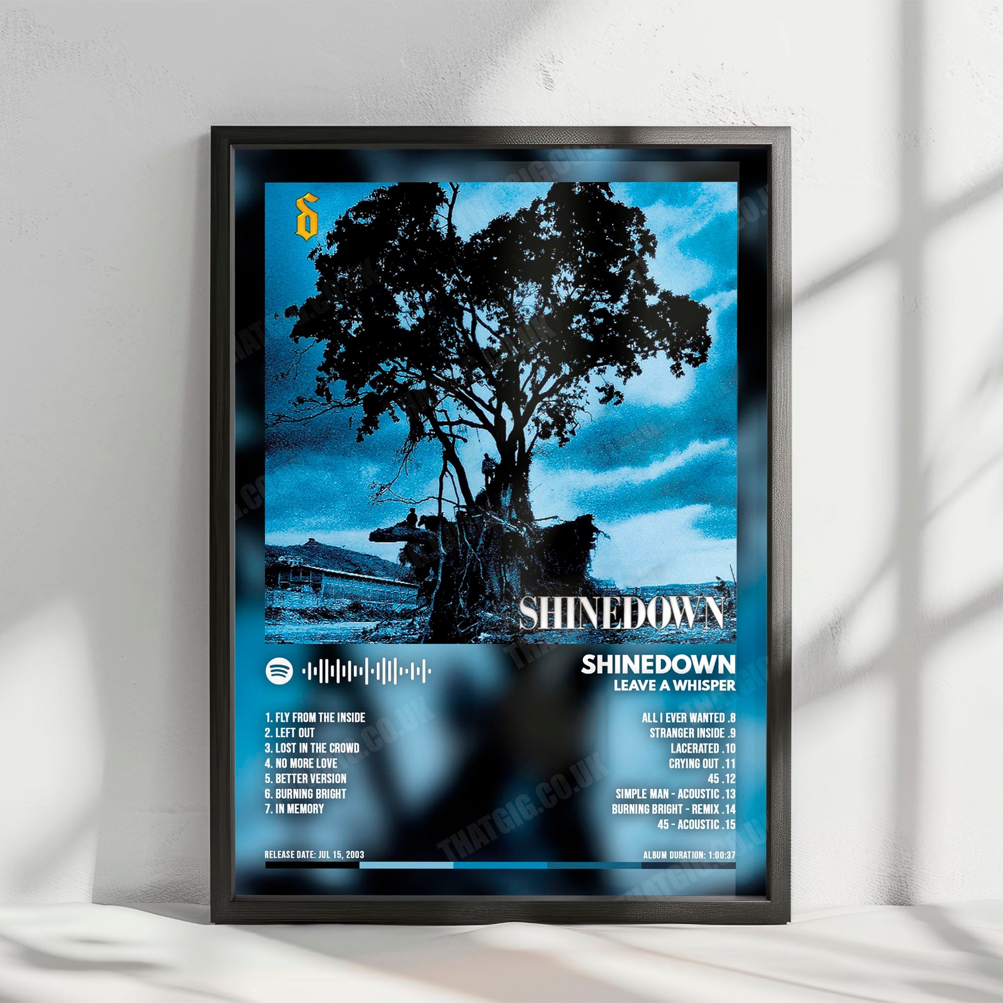 Shinedown "Leave A Whisper" Album Cover Poster - with Complete Tracklist