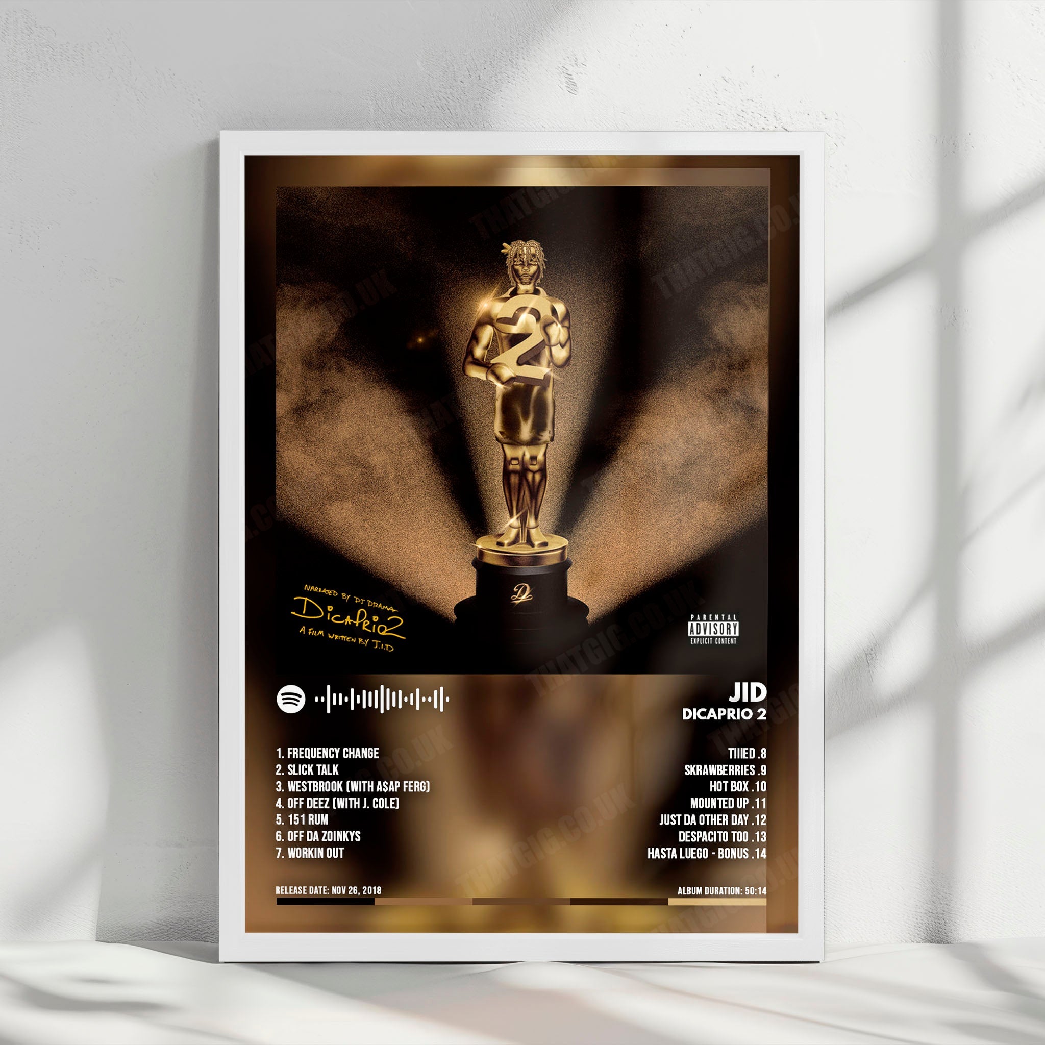 JID "DiCaprio 2" Album Cover Poster - with Complete Tracklist