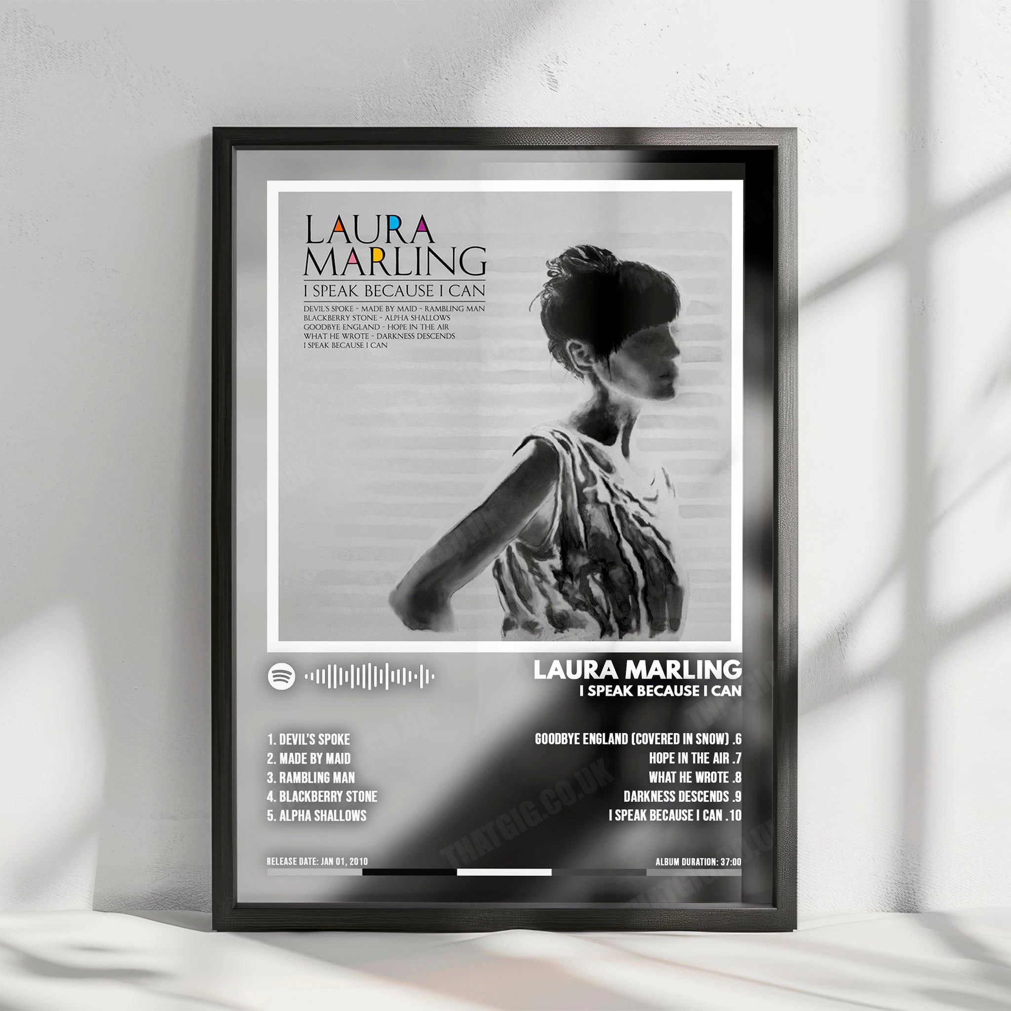 Laura Marling "I Speak Because I Can" Album Cover Poster - with Complete Tracklist