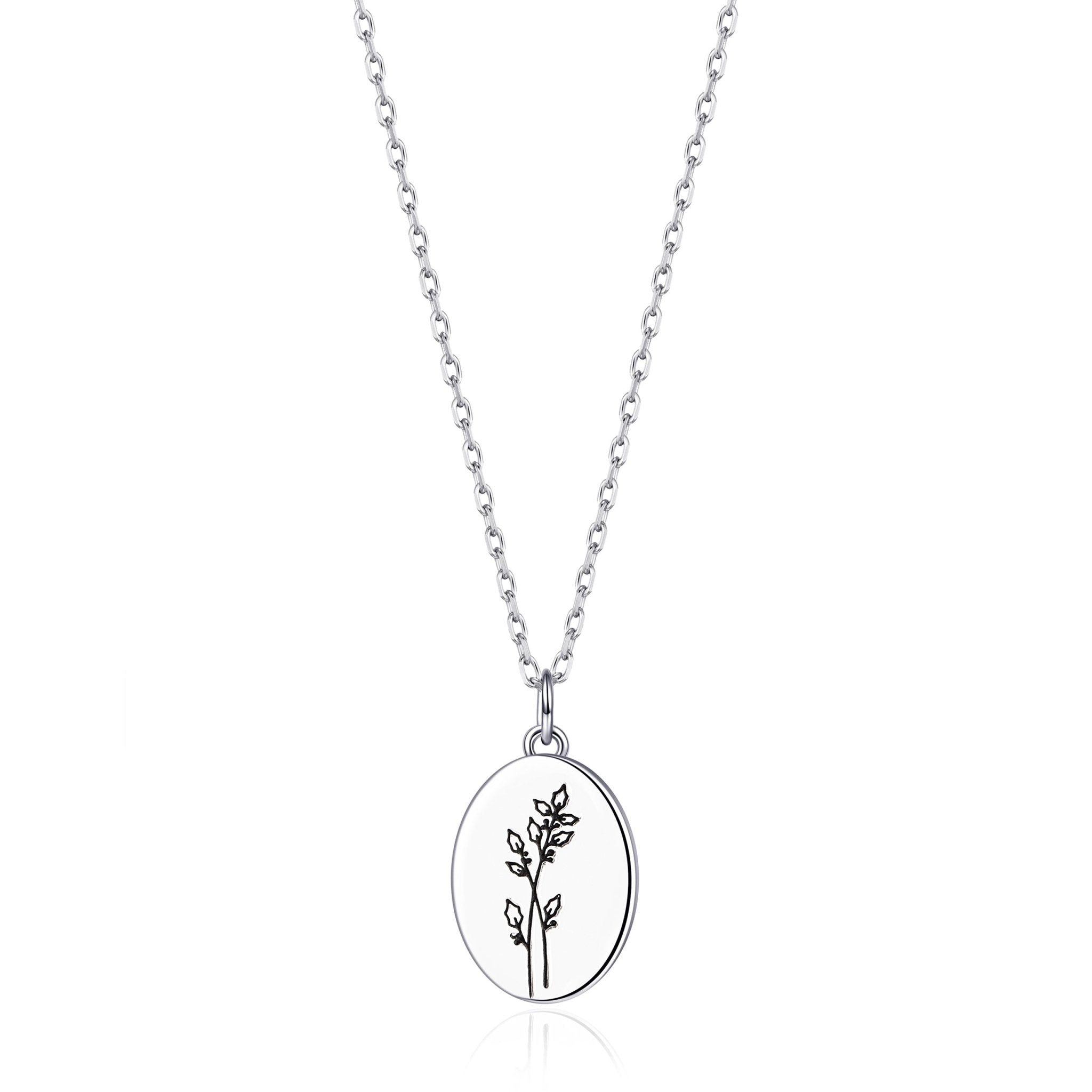 December Birth Flower Holly Berry Necklace with Card