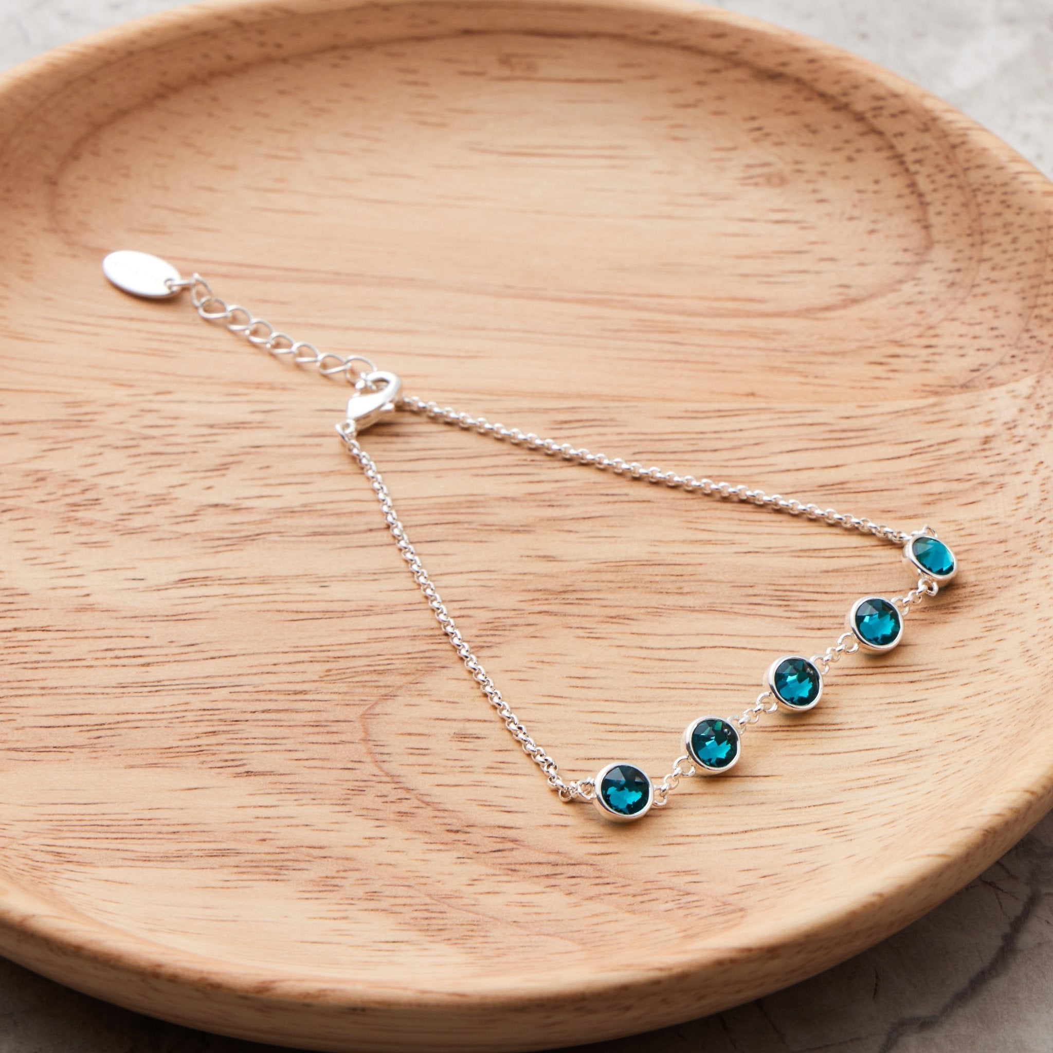 December Birthstone Bracelet Created with Blue Topaz Zircondia® Crystals