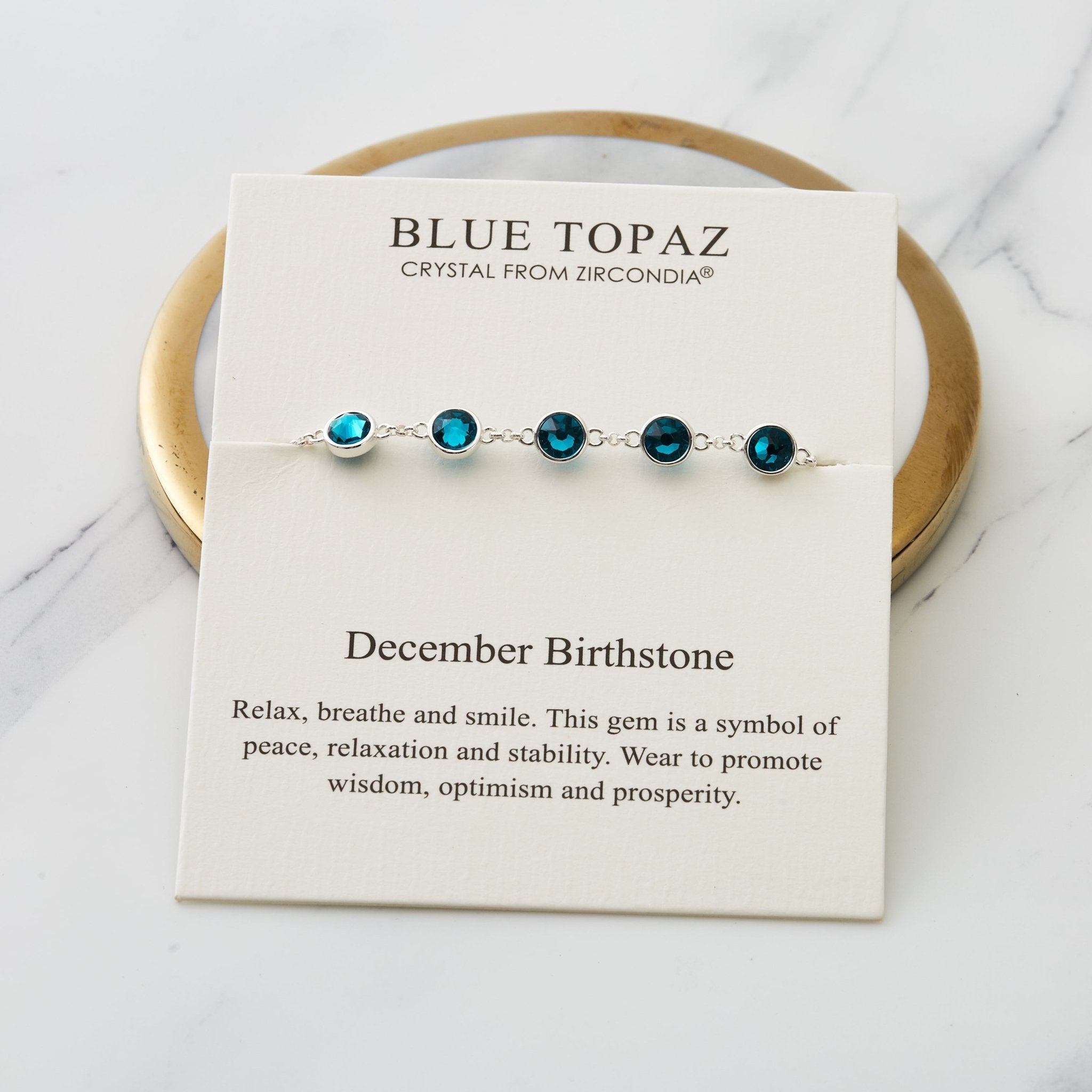 December Birthstone Bracelet Created with Blue Topaz Zircondia® Crystals