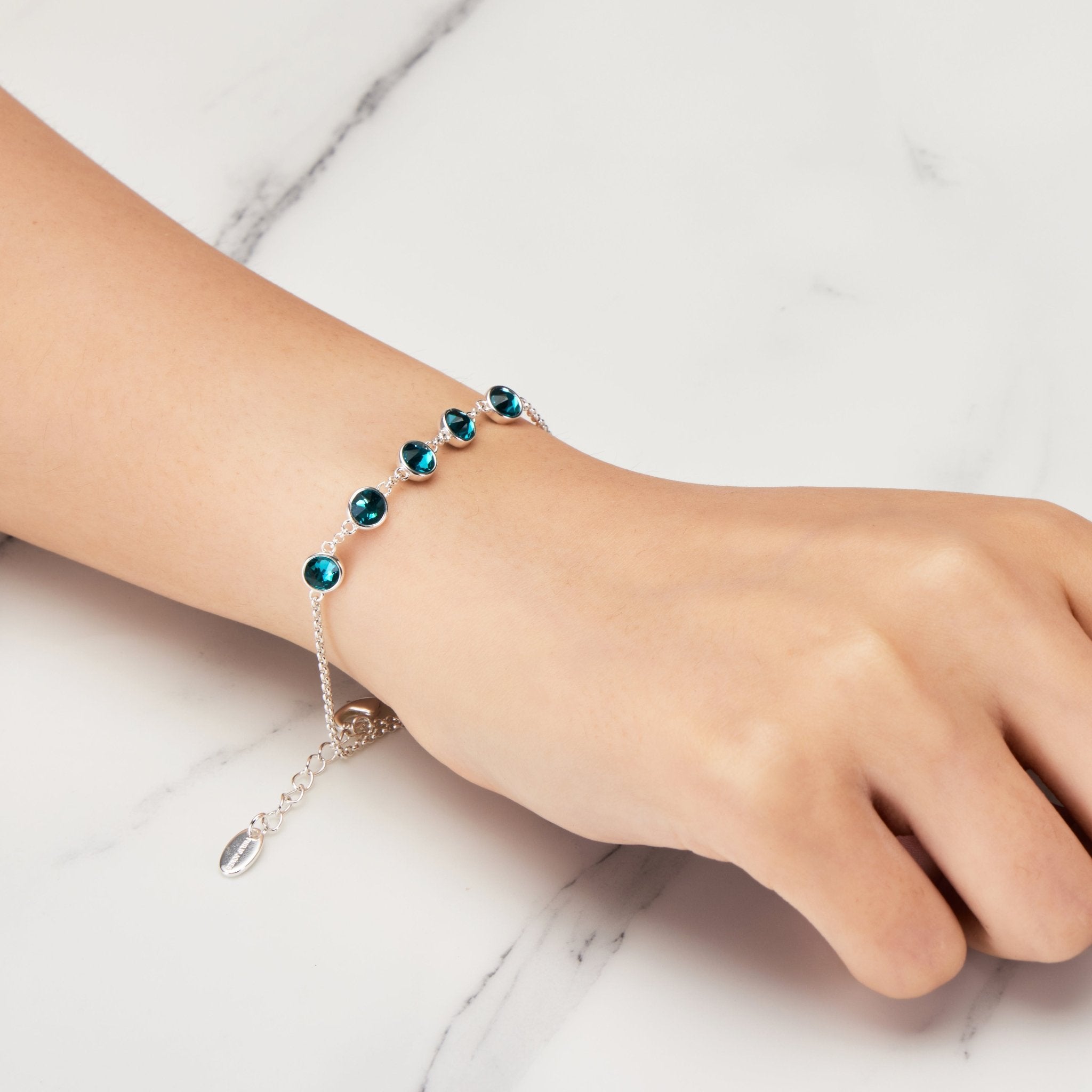December Birthstone Bracelet Created with Blue Topaz Zircondia® Crystals