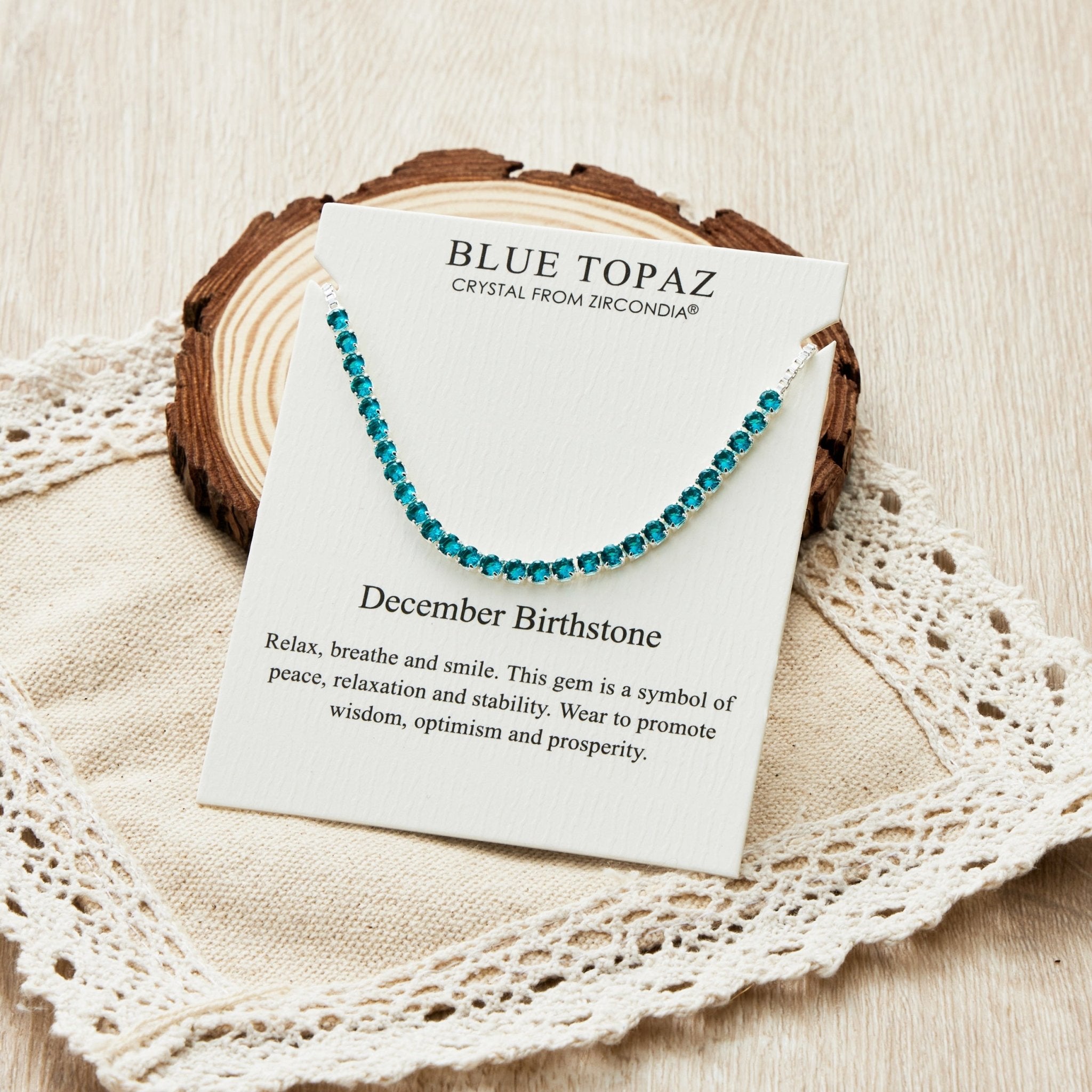 December Birthstone Friendship Bracelet with Blue Topaz Zircondia® Crystals