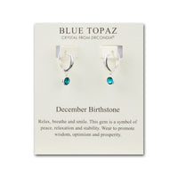 December Birthstone Hoop Earrings Created with Blue Topaz Zircondia® Crystals