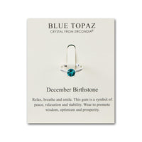 December (Blue Topaz) Adjustable Birthstone Ring Created with Zircondia® Crystals