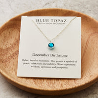December (Blue Topaz) Birthstone Necklace Created with Zircondia® Crystals