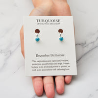 December (Turquoise) Birthstone Clip On Earrings Created with Zircondia® Crystals
