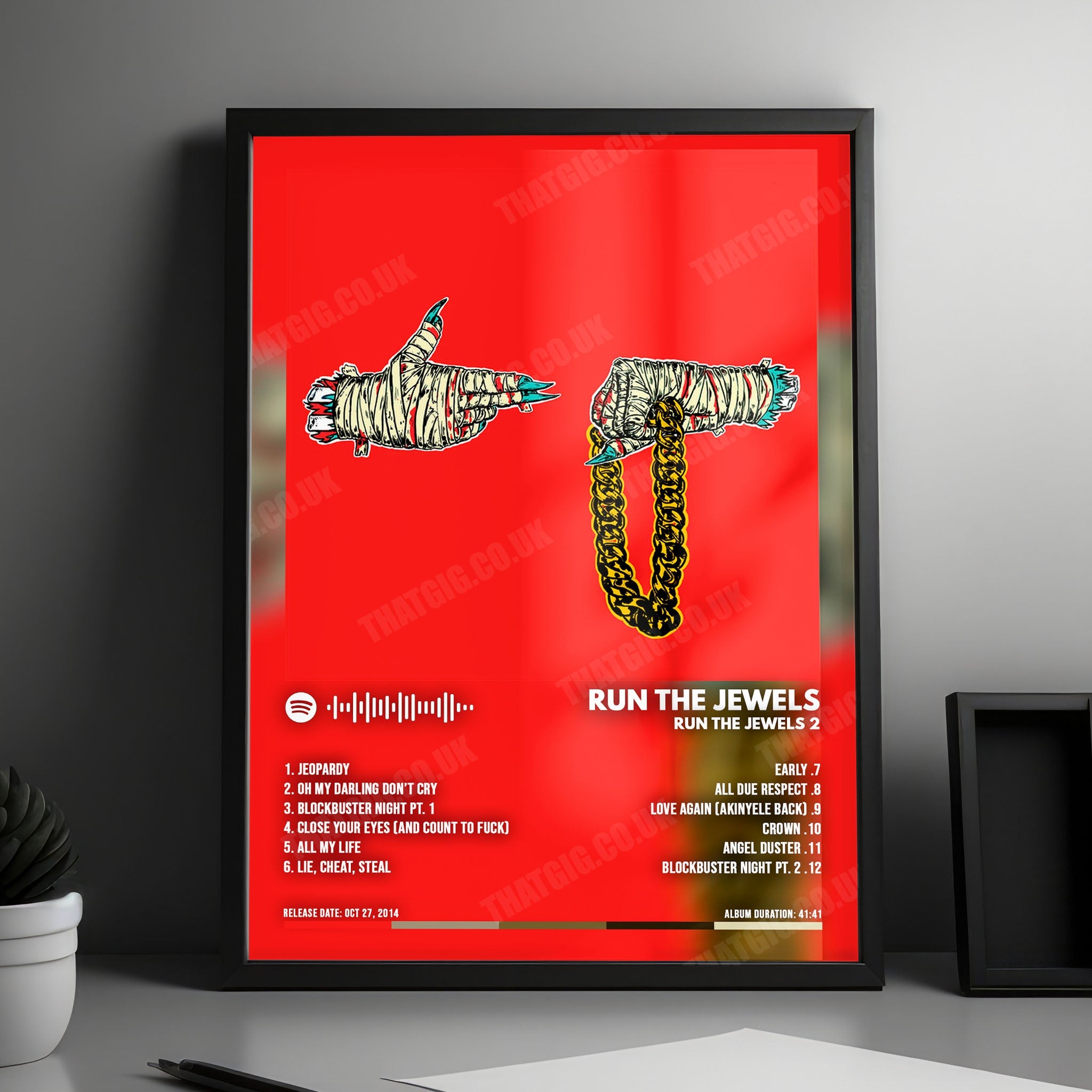 Run The Jewels "Run The Jewels 2" Album Cover Poster - with Complete Tracklist
