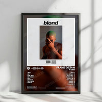 Frank Ocean "Blonde" Album Cover Poster - with Complete Tracklist