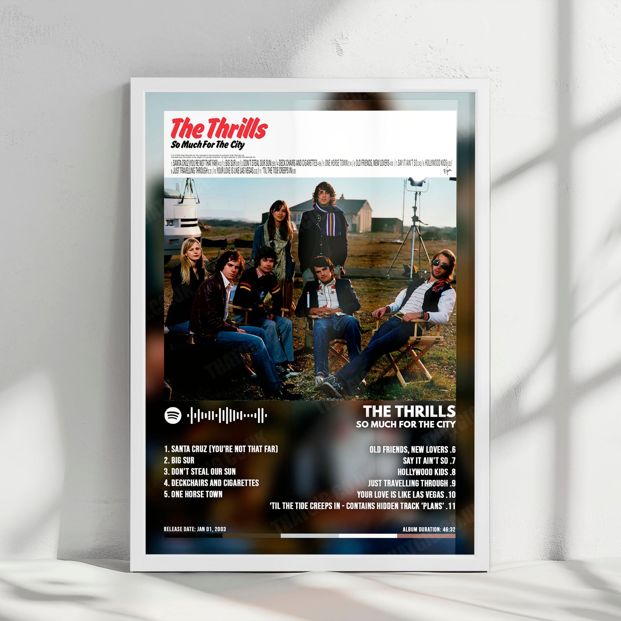 The Thrills "So Much for the City" Album Cover Poster - with Complete Tracklist