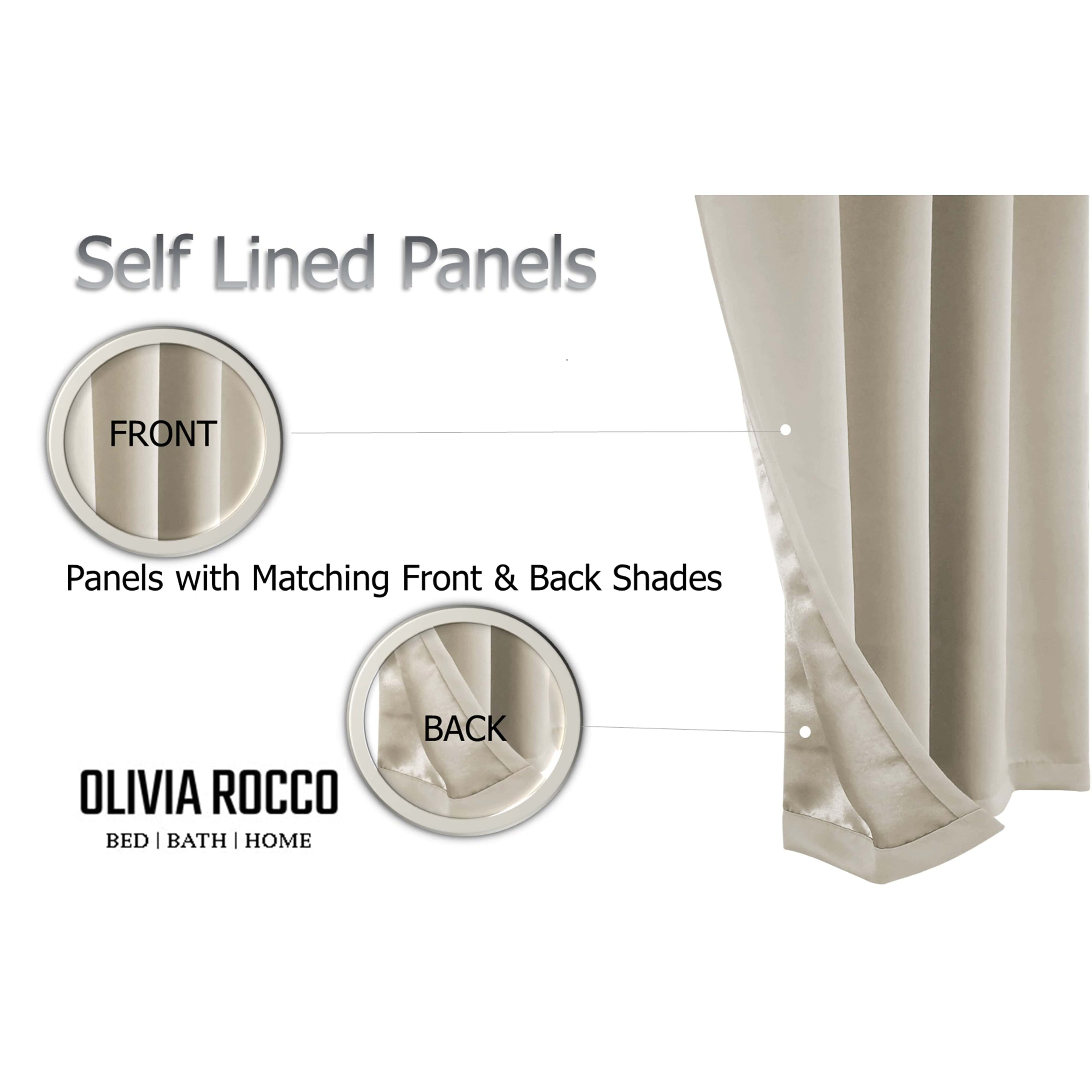 Diamante Natural Blackout Eyelet Curtains with Tie Backs Thermal Ring Top Window Dressings by OLIVIA ROCCO
