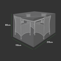 Premium Medium(4-6 seater) Rectangular Patio Set Cover - 210 X 110 X 80 (H) cm