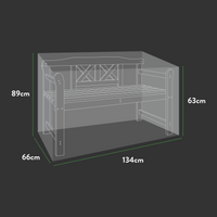 Premium 1.2m(4ft) 2 Seater Bench Cover - 134 X 66 X 63/89 (H) cm