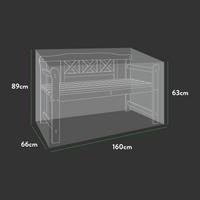Premium 1.5m(5ft) 3 Seater Bench Cover - 160 X66 X 63/89 (H) cm