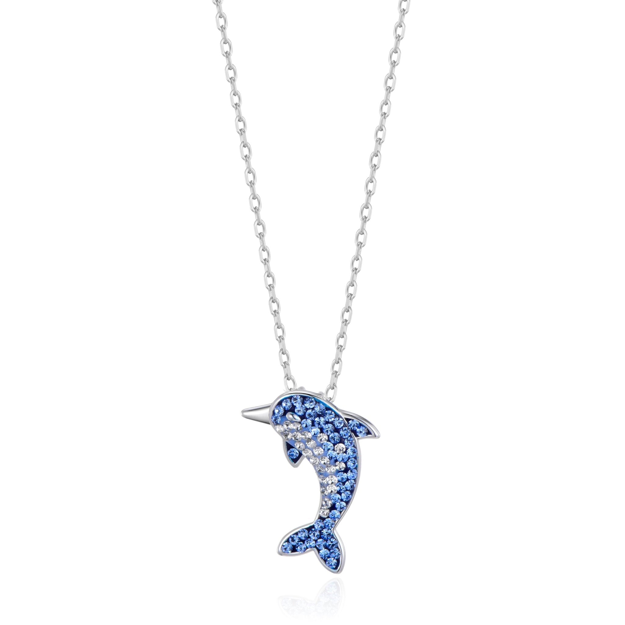 Dolphin Necklace with Zircondia® Crystals