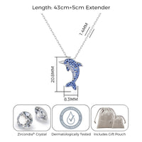 Dolphin Necklace with Zircondia® Crystals