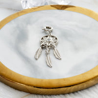 Dream Catcher Charm Created with Zircondia® Crystals