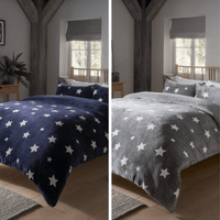 Dreamin Stars Luxurious Reversible Teddy Duvet Cover Set Super Soft Faux Fur Plush Bedding for Winter Nights Available in Single Double and King Sizes by OLIVIA ROCCO