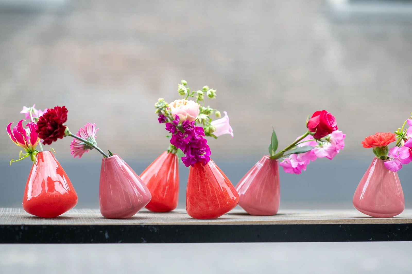 TUMBLING VASE - H12 D10 cm - RED