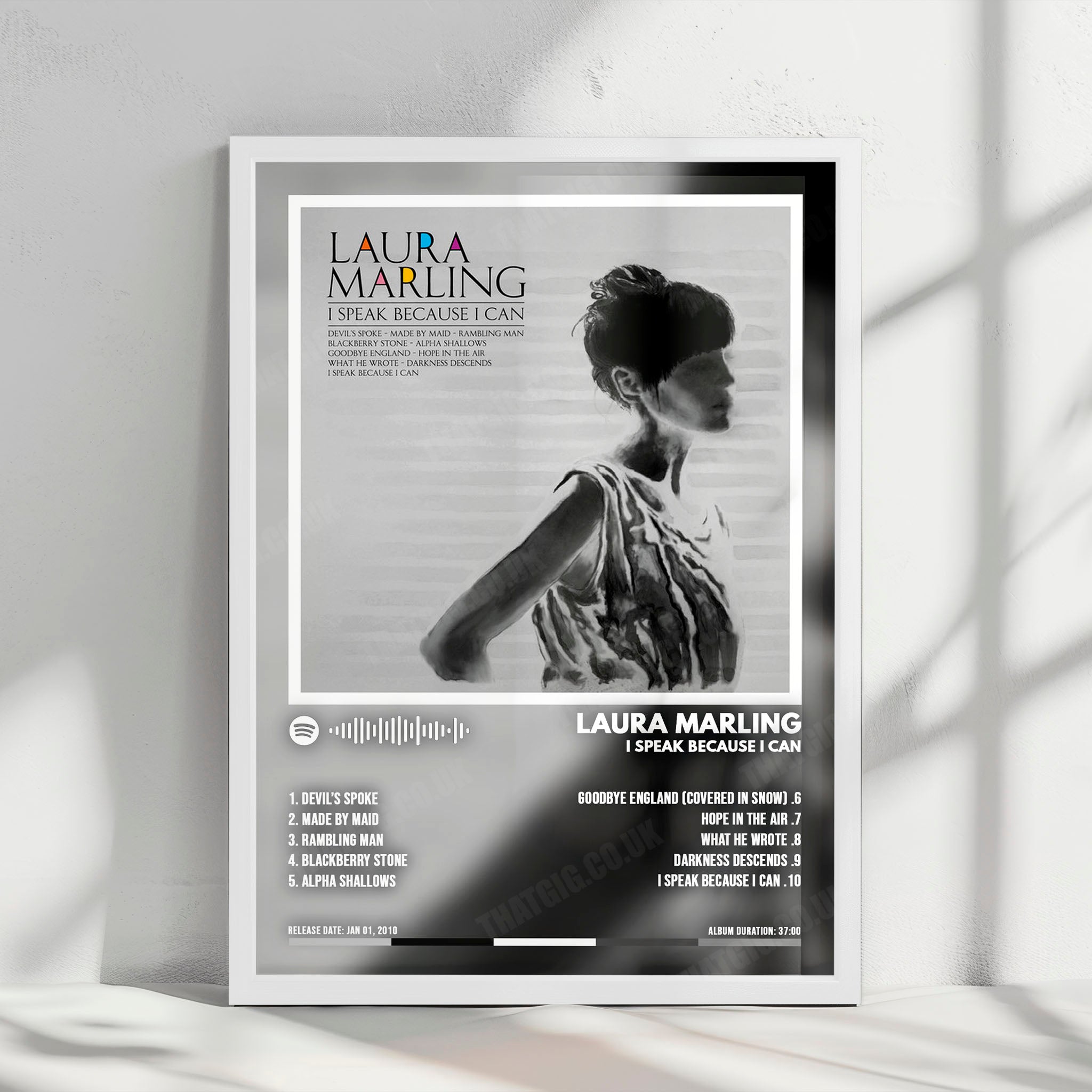 Laura Marling "I Speak Because I Can" Album Cover Poster - with Complete Tracklist