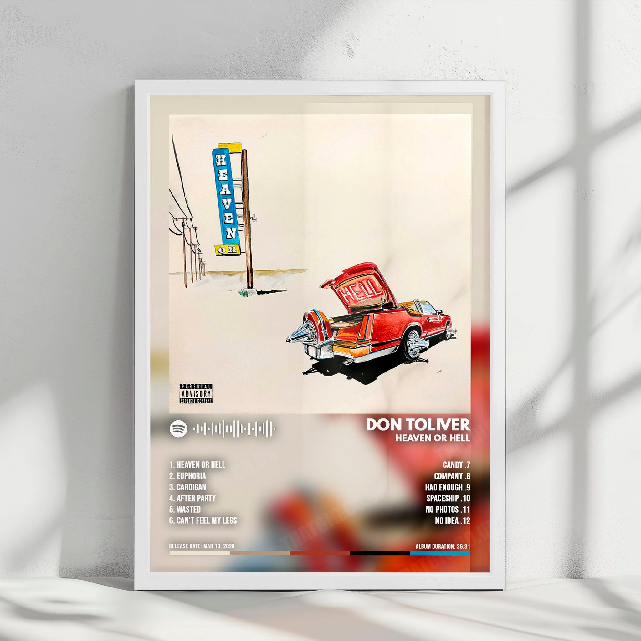 Don Toliver "Heaven or Hell" Album Cover Poster - with Complete Tracklist